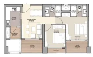 3 BHK Luxury Floor Plan